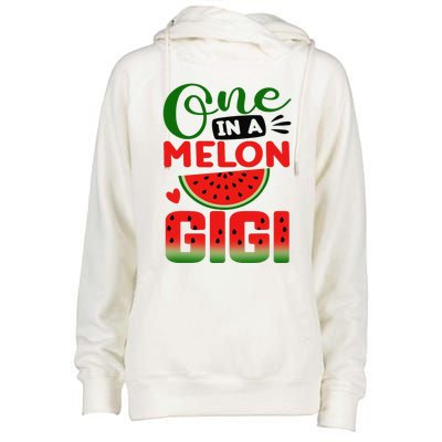 One In A Melon Gigi Family Matching Watermelon Summer Vibes Womens Funnel Neck Pullover Hood