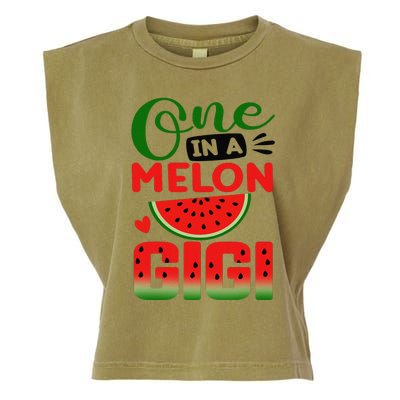 One In A Melon Gigi Family Matching Watermelon Summer Vibes Garment-Dyed Women's Muscle Tee