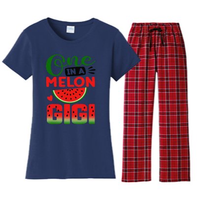 One In A Melon Gigi Family Matching Watermelon Summer Vibes Women's Flannel Pajama Set