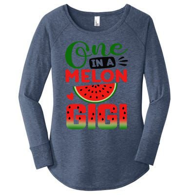 One In A Melon Gigi Family Matching Watermelon Summer Vibes Women's Perfect Tri Tunic Long Sleeve Shirt