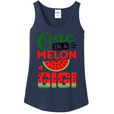 One In A Melon Gigi Family Matching Watermelon Summer Vibes Ladies Essential Tank