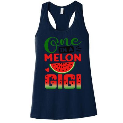 One In A Melon Gigi Family Matching Watermelon Summer Vibes Women's Racerback Tank