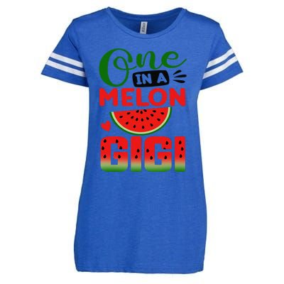 One In A Melon Gigi Family Matching Watermelon Summer Vibes Enza Ladies Jersey Football T-Shirt