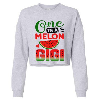 One In A Melon Gigi Family Matching Watermelon Summer Vibes Cropped Pullover Crew