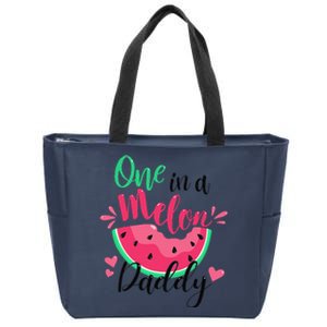 One In A Melon Daddy Summer Birthday Party Matching Family Zip Tote Bag