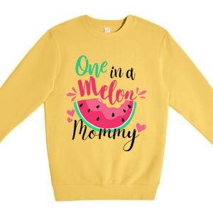 One In A Melon Mommy Summer Birthday Party Matching Family Premium Crewneck Sweatshirt