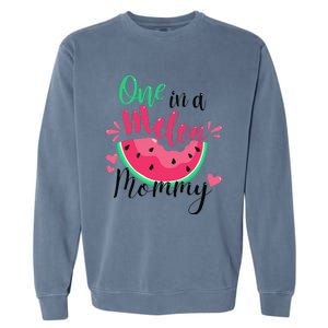 One In A Melon Mommy Summer Birthday Party Matching Family Garment-Dyed Sweatshirt