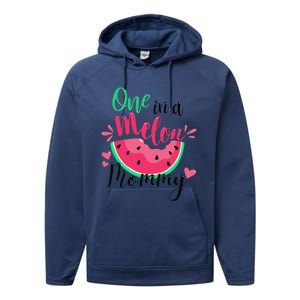 One In A Melon Mommy Summer Birthday Party Matching Family Performance Fleece Hoodie