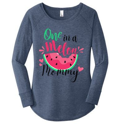 One In A Melon Mommy Summer Birthday Party Matching Family Women's Perfect Tri Tunic Long Sleeve Shirt