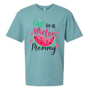 One In A Melon Mommy Summer Birthday Party Matching Family Sueded Cloud Jersey T-Shirt