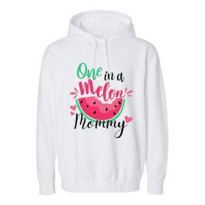 One In A Melon Mommy Summer Birthday Party Matching Family Garment-Dyed Fleece Hoodie