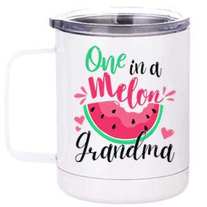 One In A Melon Grandma Summer Birthday Party Matching 12 oz Stainless Steel Tumbler Cup