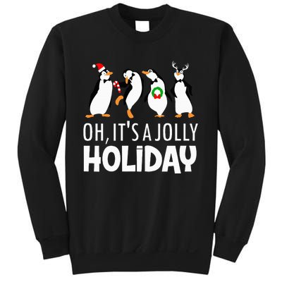 Oh It’s A Jolly a Holidays Christmas Penguin Santa Hat Sweatshirt