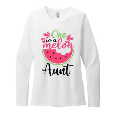 One In A Melon Aunt Waterlemon Summer Vacation Aunt Womens CVC Long Sleeve Shirt