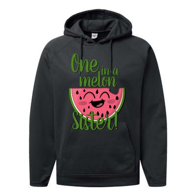 One In A Melon Sister Matching Family Watermelon Performance Fleece Hoodie