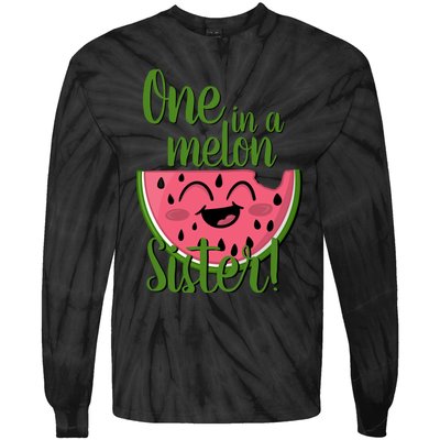 One In A Melon Sister Matching Family Watermelon Tie-Dye Long Sleeve Shirt