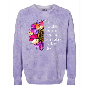 Once In A While Someone Amazing Comes Along Sunflower Colorblast Crewneck Sweatshirt