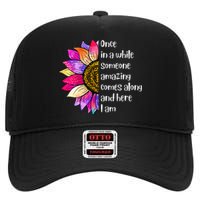 Once In A While Someone Amazing Comes Along Sunflower High Crown Mesh Back Trucker Hat