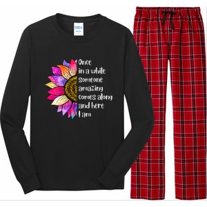 Once In A While Someone Amazing Comes Along Sunflower Long Sleeve Pajama Set