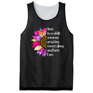 Once In A While Someone Amazing Comes Along Sunflower Mesh Reversible Basketball Jersey Tank