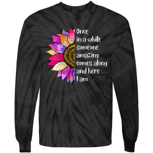 Once In A While Someone Amazing Comes Along Sunflower Tie-Dye Long Sleeve Shirt