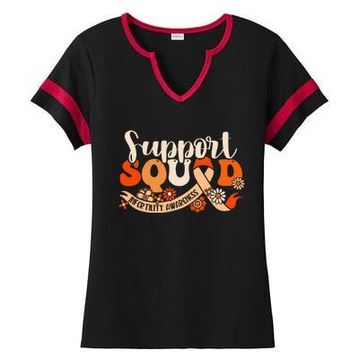 Orange Infertility Awareness Support Squad Partner Ivf Month Ladies Halftime Notch Neck Tee