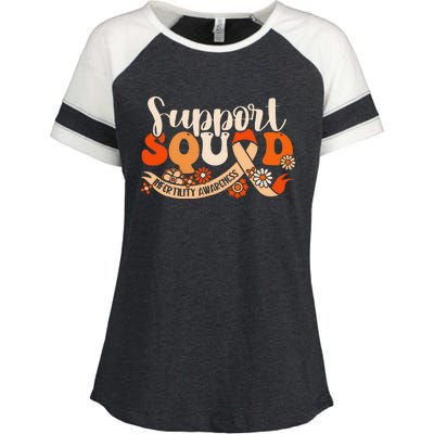 Orange Infertility Awareness Support Squad Partner Ivf Month Enza Ladies Jersey Colorblock Tee