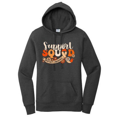 Orange Infertility Awareness Support Squad Partner Ivf Month Women's Pullover Hoodie