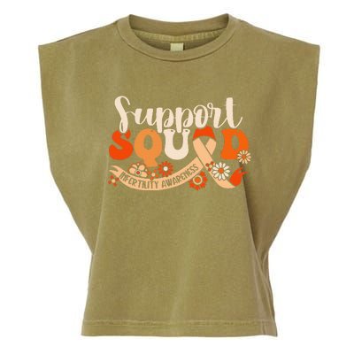 Orange Infertility Awareness Support Squad Partner Ivf Month Garment-Dyed Women's Muscle Tee