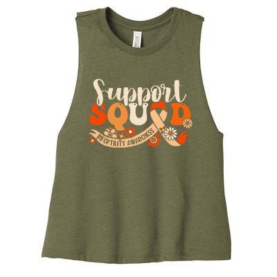 Orange Infertility Awareness Support Squad Partner Ivf Month Women's Racerback Cropped Tank