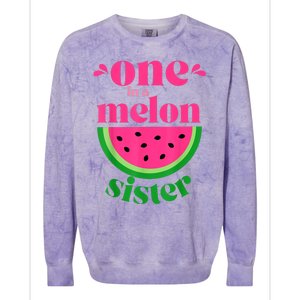 One In A Melon Sister Watermelon Party Family Matching Colorblast Crewneck Sweatshirt