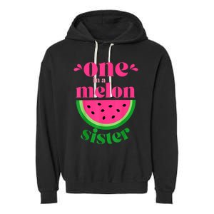 One In A Melon Sister Watermelon Party Family Matching Garment-Dyed Fleece Hoodie