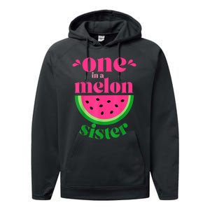 One In A Melon Sister Watermelon Party Family Matching Performance Fleece Hoodie