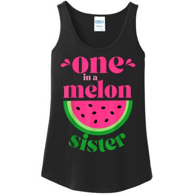 One In A Melon Sister Watermelon Party Family Matching Ladies Essential Tank