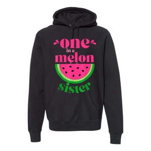 One In A Melon Sister Watermelon Party Family Matching Premium Hoodie