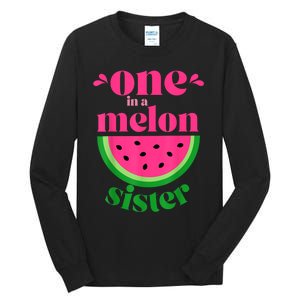 One In A Melon Sister Watermelon Party Family Matching Tall Long Sleeve T-Shirt