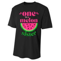 One In A Melon Sister Watermelon Party Family Matching Performance Sprint T-Shirt