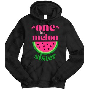 One In A Melon Sister Watermelon Party Family Matching Tie Dye Hoodie