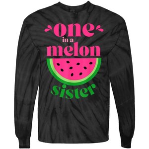 One In A Melon Sister Watermelon Party Family Matching Tie-Dye Long Sleeve Shirt