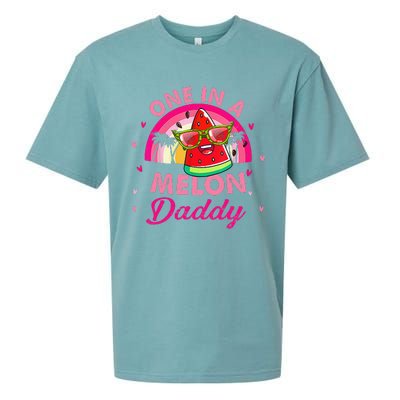 One In A Melon Daddy Rainbow Watermelon Family Matching Sueded Cloud Jersey T-Shirt