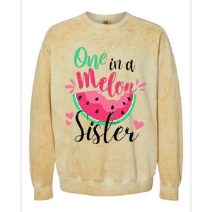 One in a Melon Sister Summer Birthday Party Matching Family Colorblast Crewneck Sweatshirt