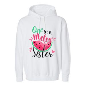 One in a Melon Sister Summer Birthday Party Matching Family Garment-Dyed Fleece Hoodie