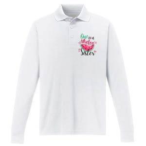 One in a Melon Sister Summer Birthday Party Matching Family Performance Long Sleeve Polo