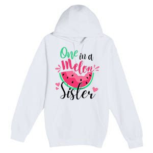 One in a Melon Sister Summer Birthday Party Matching Family Premium Pullover Hoodie