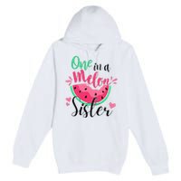 One in a Melon Sister Summer Birthday Party Matching Family Premium Pullover Hoodie