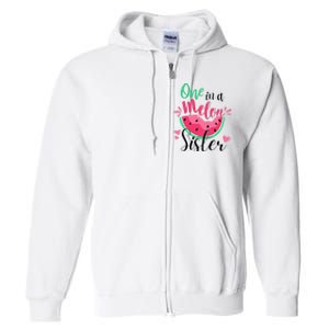 One in a Melon Sister Summer Birthday Party Matching Family Full Zip Hoodie