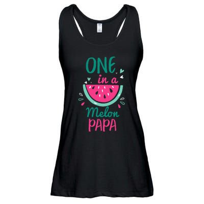 One In A Melon Papa Watermelon Family Matching Ladies Essential Flowy Tank