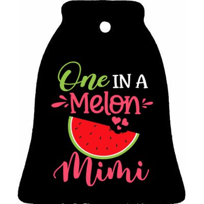 One In A Melon Mimi Watermelon Family Birthday Party Ceramic Bell Ornament