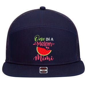 One In A Melon Mimi Watermelon Family Birthday Party 7 Panel Mesh Trucker Snapback Hat