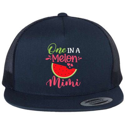 One In A Melon Mimi Watermelon Family Birthday Party Flat Bill Trucker Hat